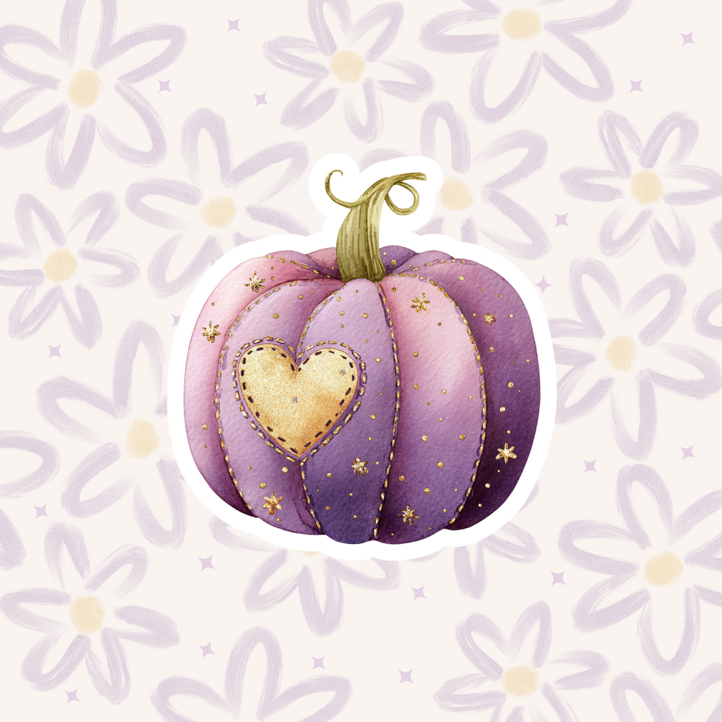 Purple Pumpkin Patch Sticker STI-003