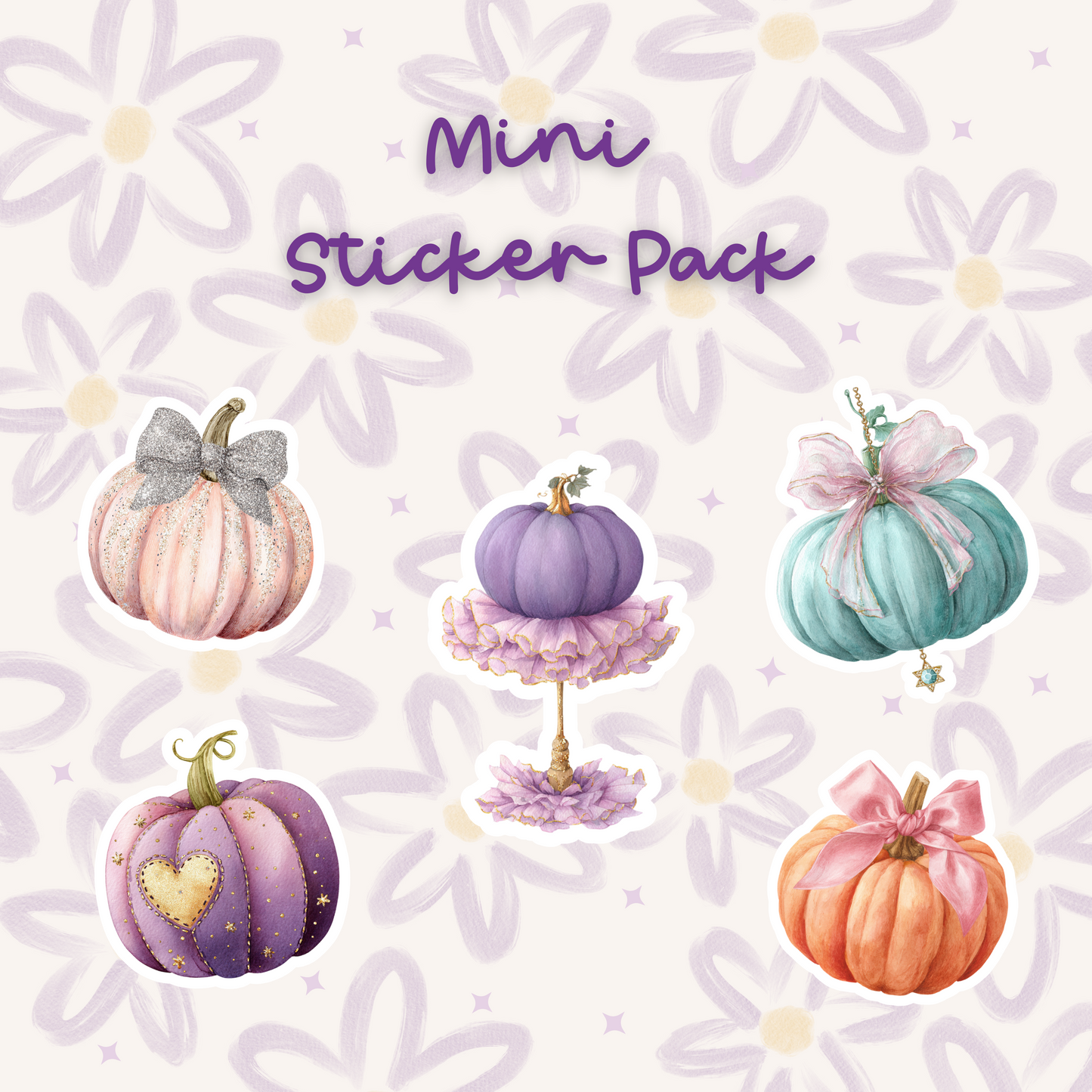Maisy Bow & Glitter Pumpkin Sticker STI-001