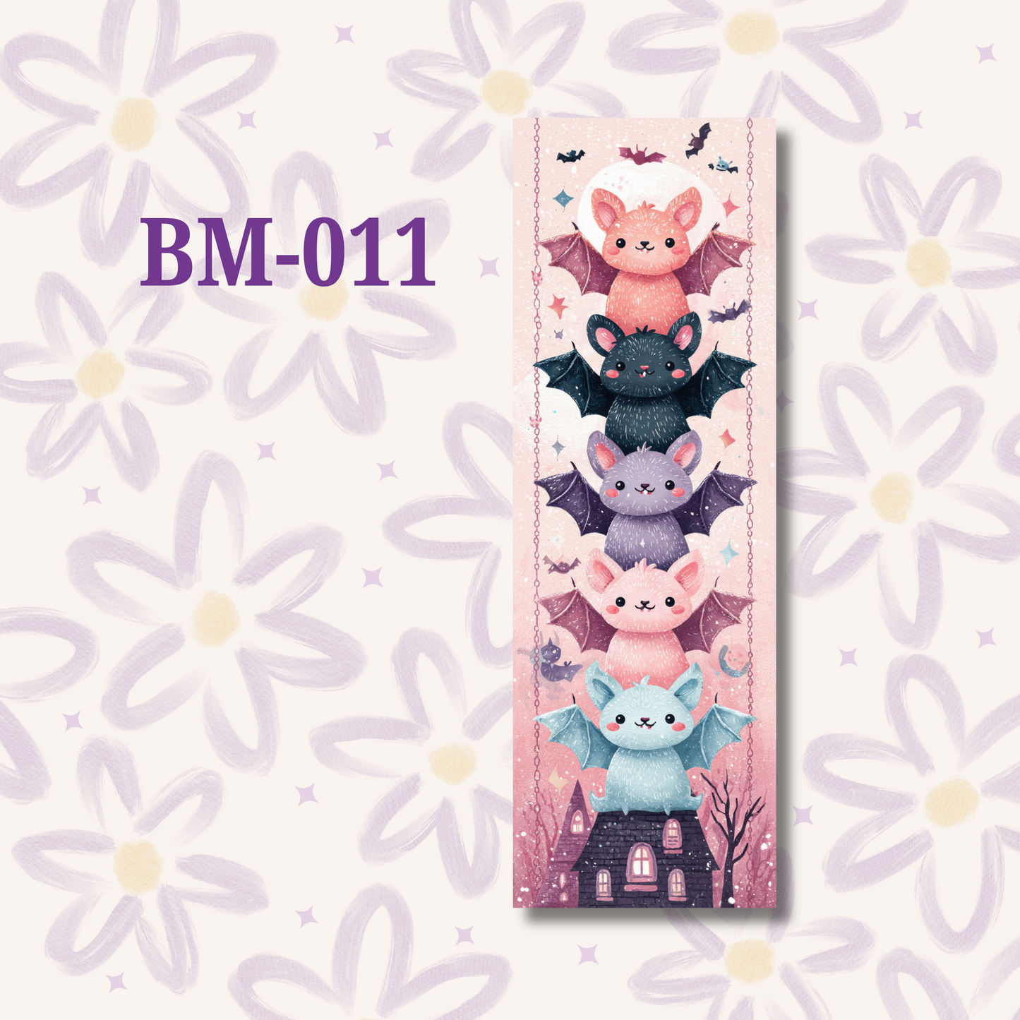 Beary Cute Bats Halloween Bookmarks