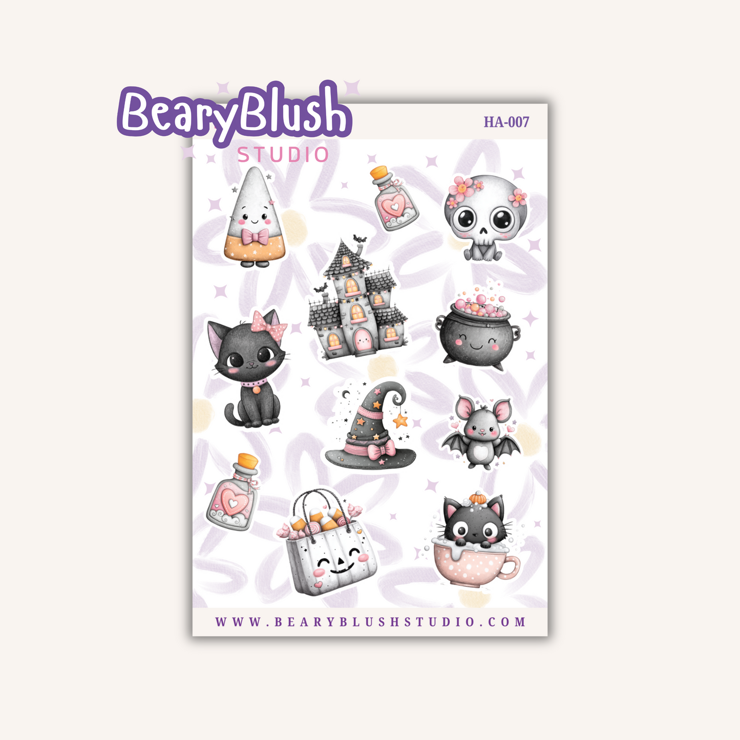 Cute & Gothic Halloween Sticker Sheet HA-007