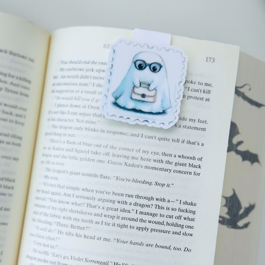 Classy Ghost Stamp Magnetic Bookmark