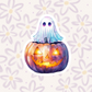 Spooky Pumpkin Ghost Sticker STI-042