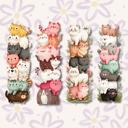 Stacked Kitty Cats Bookmark Set