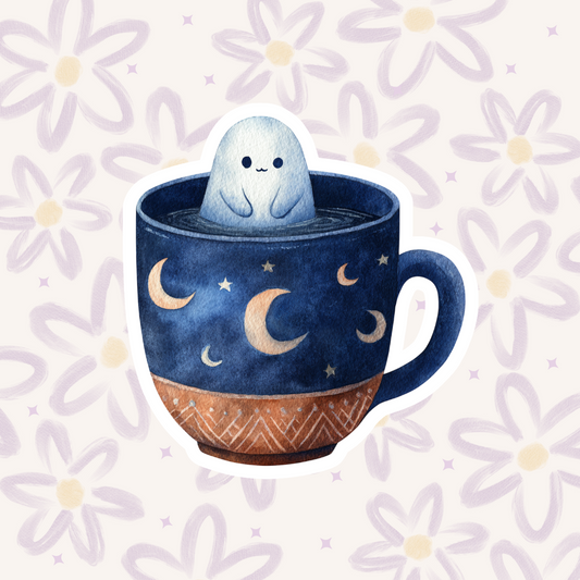 Mystical Ghost Cup Sticker STI-027