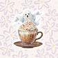 Caramel Latte Spooky Ghost Sticker STI-032