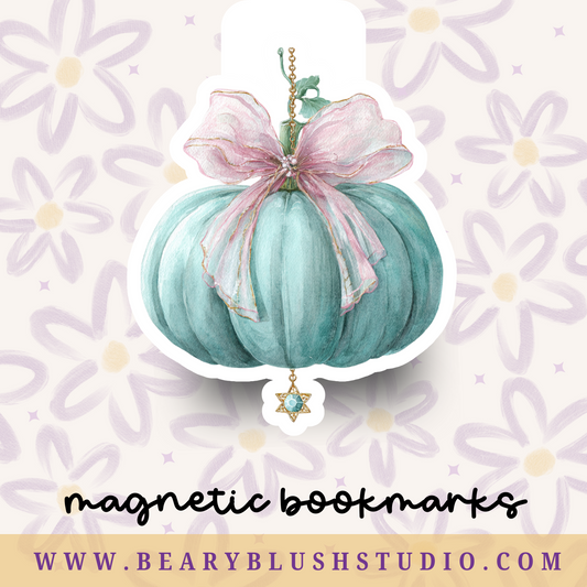 Cute Coquette Pumpkin Magnetic Bookmark