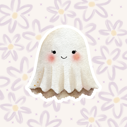 Two Smiley Blush Ghosts Sticker STI-025