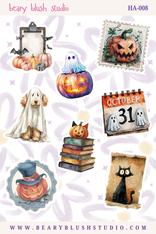 Spooky But Vintage Sticker Sheet HA-008