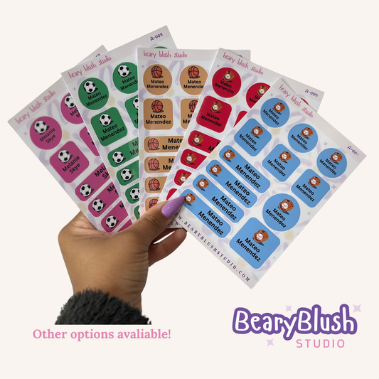 Kids Sports Theme Sticker Labels