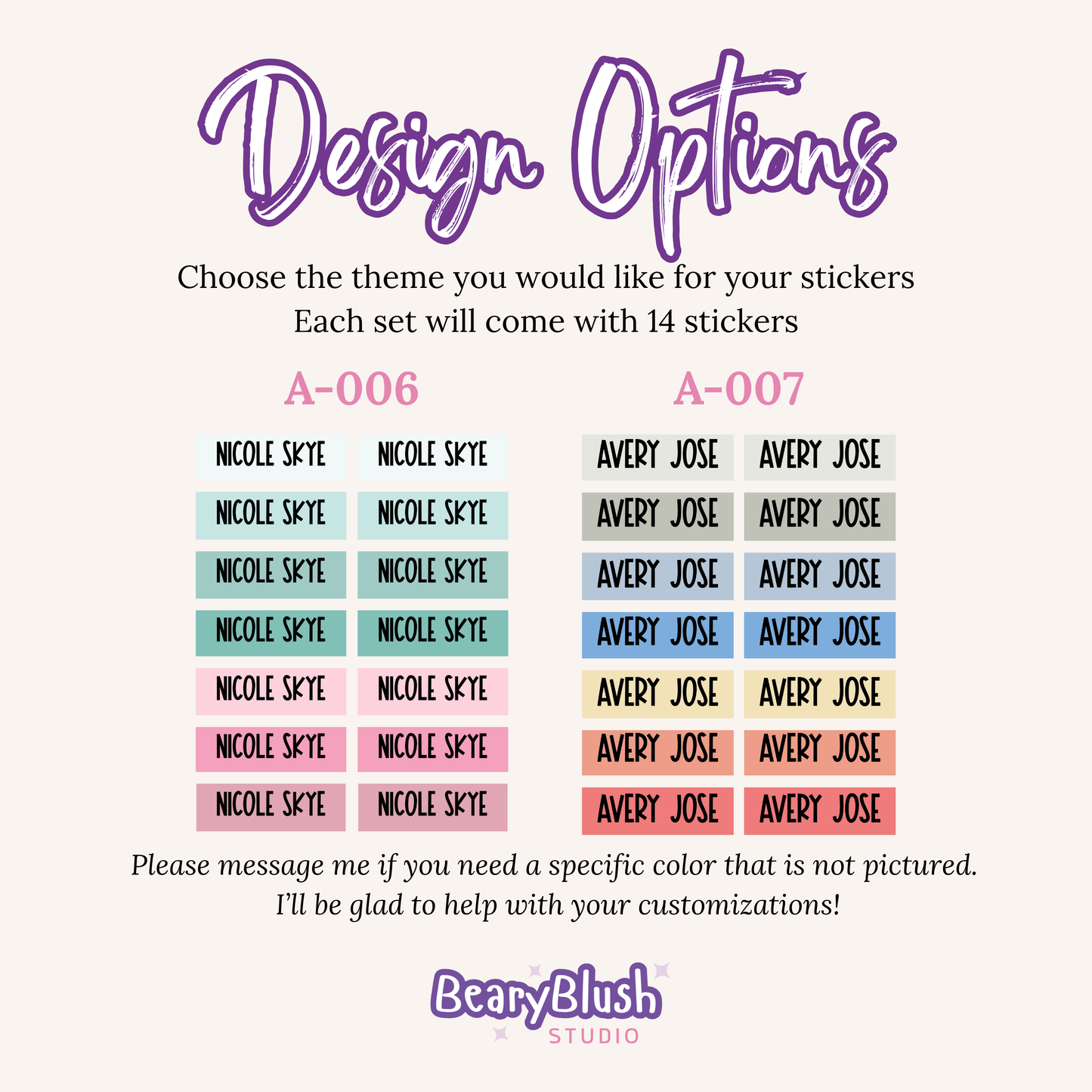 Kids Sticker Labels