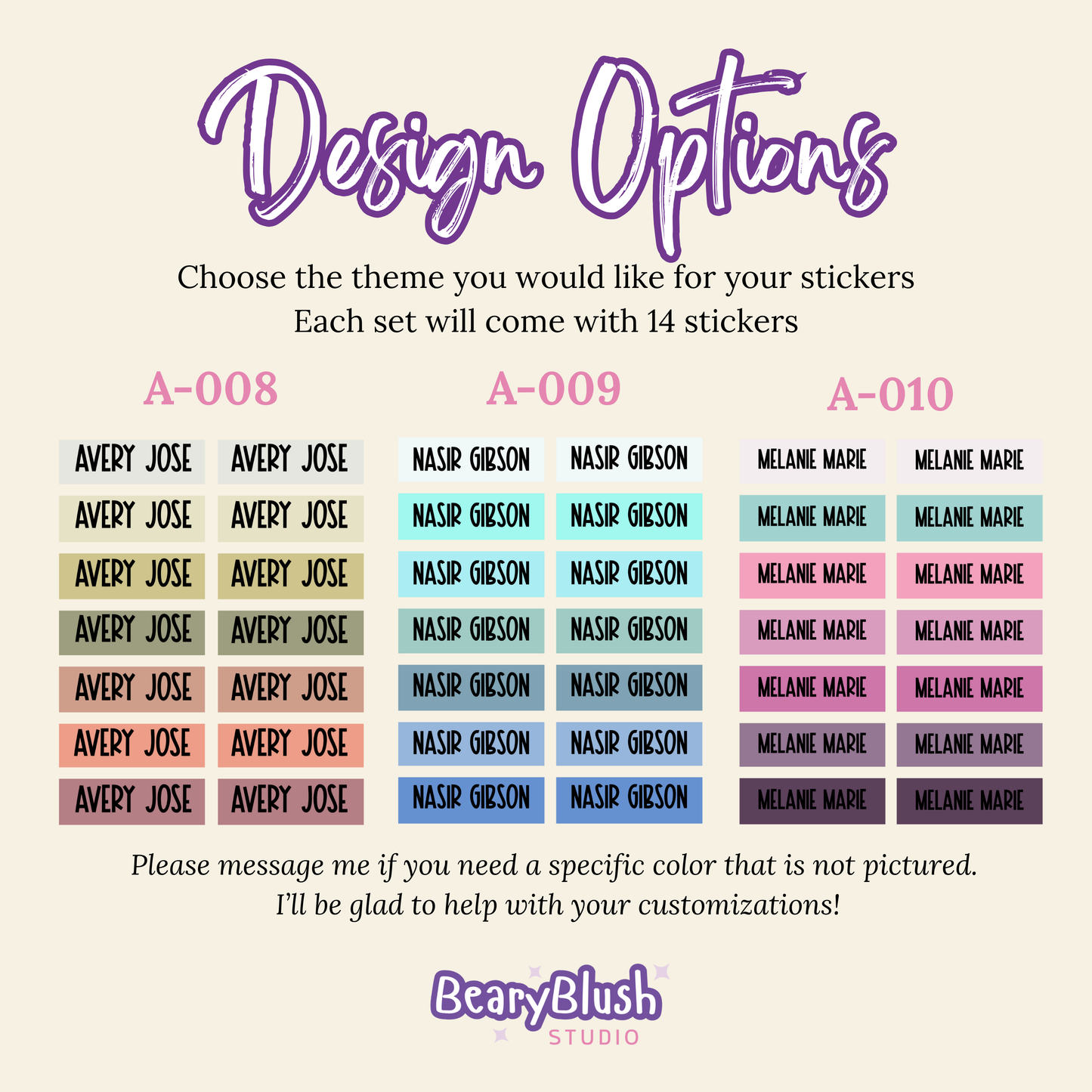 Kids Sticker Labels