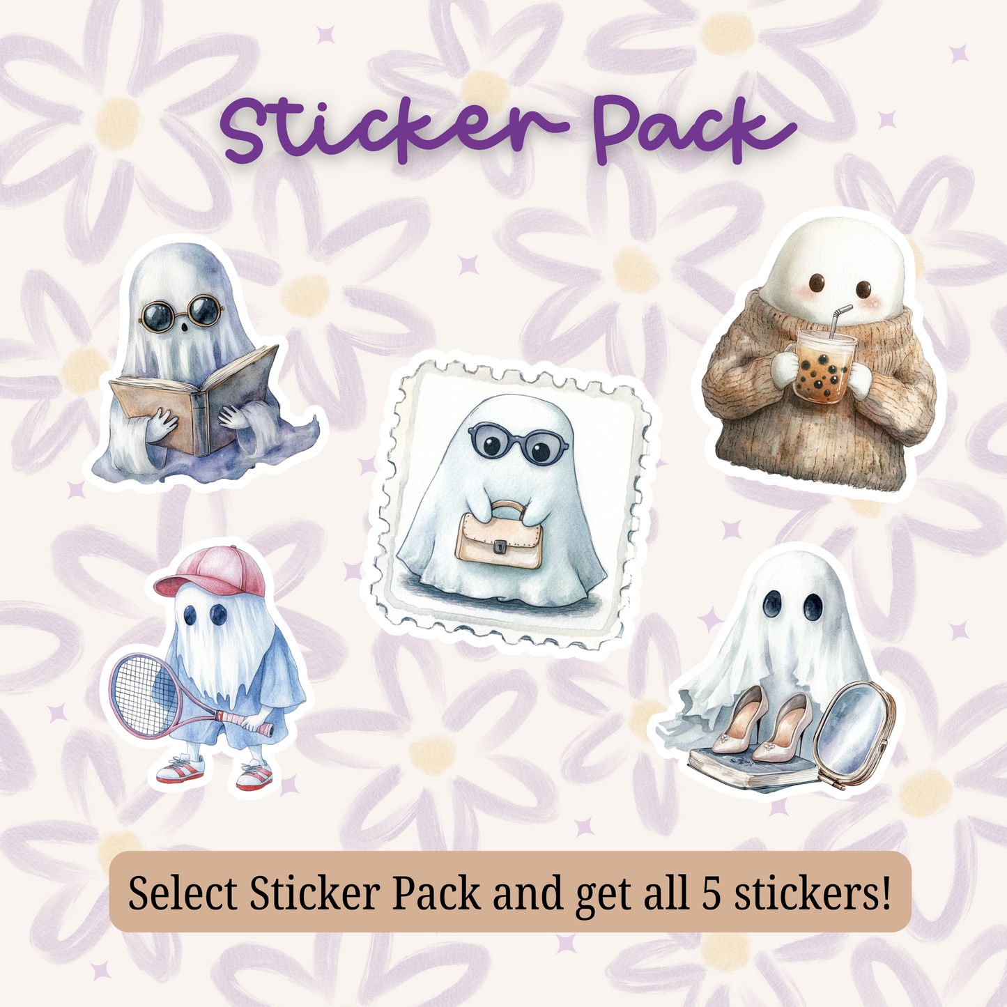 Cool Ghost Stamp Sticker STI-013